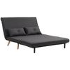 Two-Seater Linen-Look Sofa Bed - Charcoal Grey