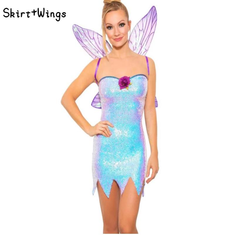 2022 Weihnachten Halloween Kostüm Cosplay Kleid Freche Fee Elfenflügel Outfit