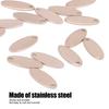20pcs Stainless Steel Oval Pendant DIY Dog Tags with Hole Jewelry Making AccessoryRose Gold 6 X 15mm