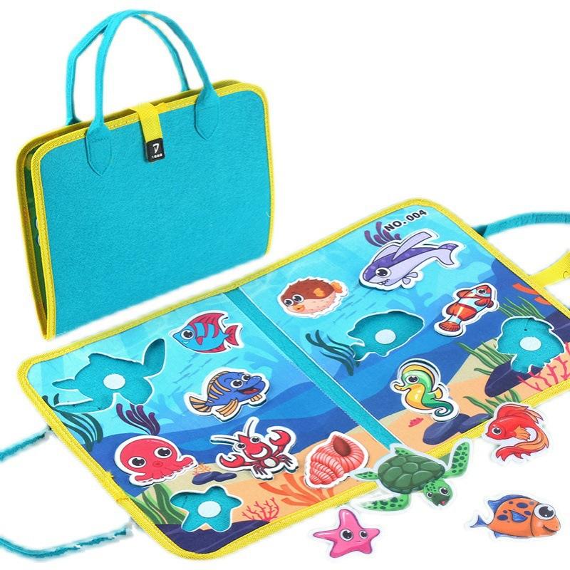 Montessori Children's Educational Animal Ocean Scene Cognitive Foldable Storage Toy