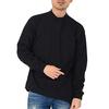 [T-shirt.st] Long-sleeve Mock Neck T-shirt, Extra Thick 10.2 Oz, Men's & Women's, Black, XL