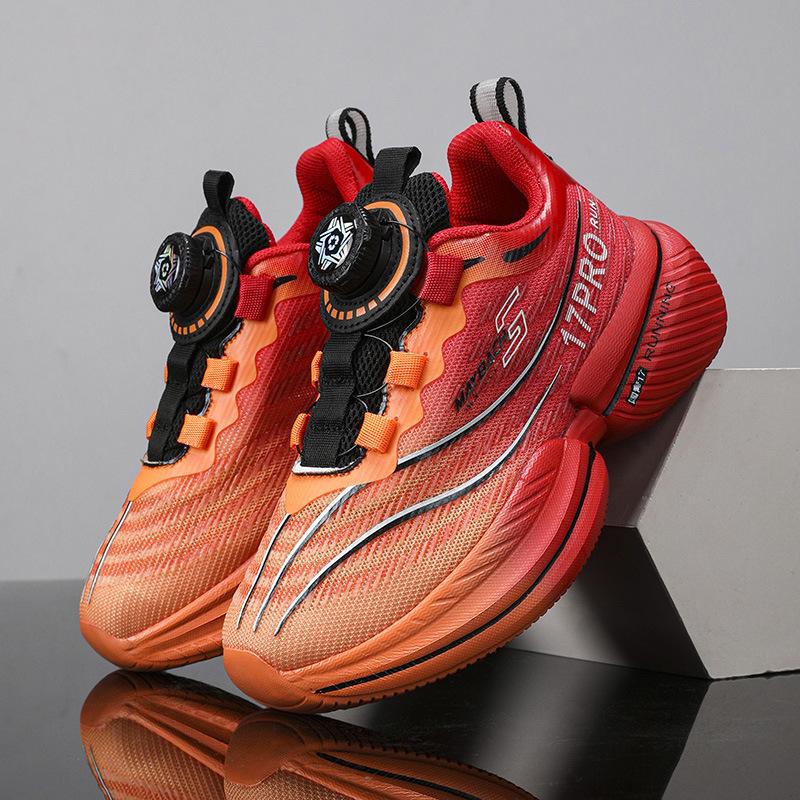 

Children s sports shoes running shoes basketball shoes button shoes boys and girls students gradual change lightweight striped youth 39 yards/shoe inner length about 25.3cm