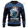 PLstar Cosmos Unicorn Merry Christmas 3D Printed Men's Ugly Christmas Sweater Winter Unisex Casual Knit Pullover Sweater ZZM35