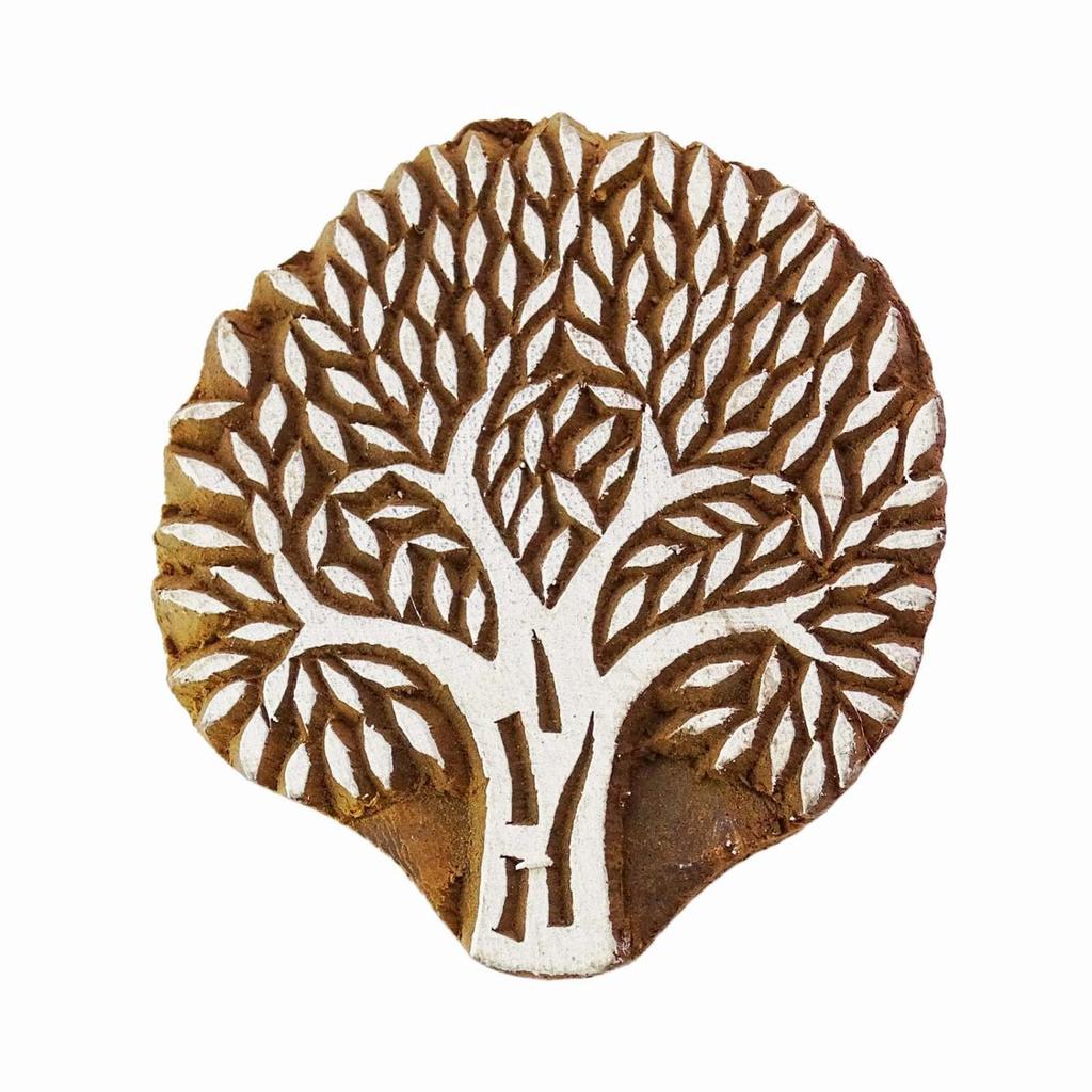 Tree Indian Wood Block Art Stamps Handcarved Printing Block Textile Stamp