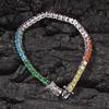 Factory  3.5mm Copper Rainbow Tennis Chain AAA+ CZ Iced Out Chain Stackable Jewelry for Women  Supplier