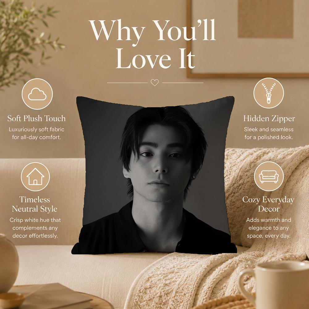 Actor N-Nijiro MurakamiS Cushion Cover Double-Sided Printed Pillow Cover Hypoallergenic Dust-Mite Proof