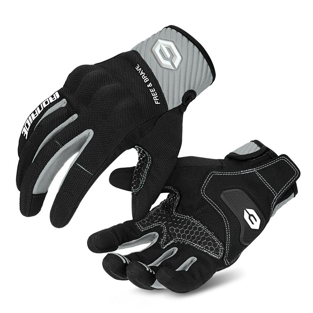 Sommerliche atmungsaktive Touchscreen-Motorrad-Vollfinger-Rennsporthandschuhe - Rutschfest und verschleißfest für Outdoor-Sportarten