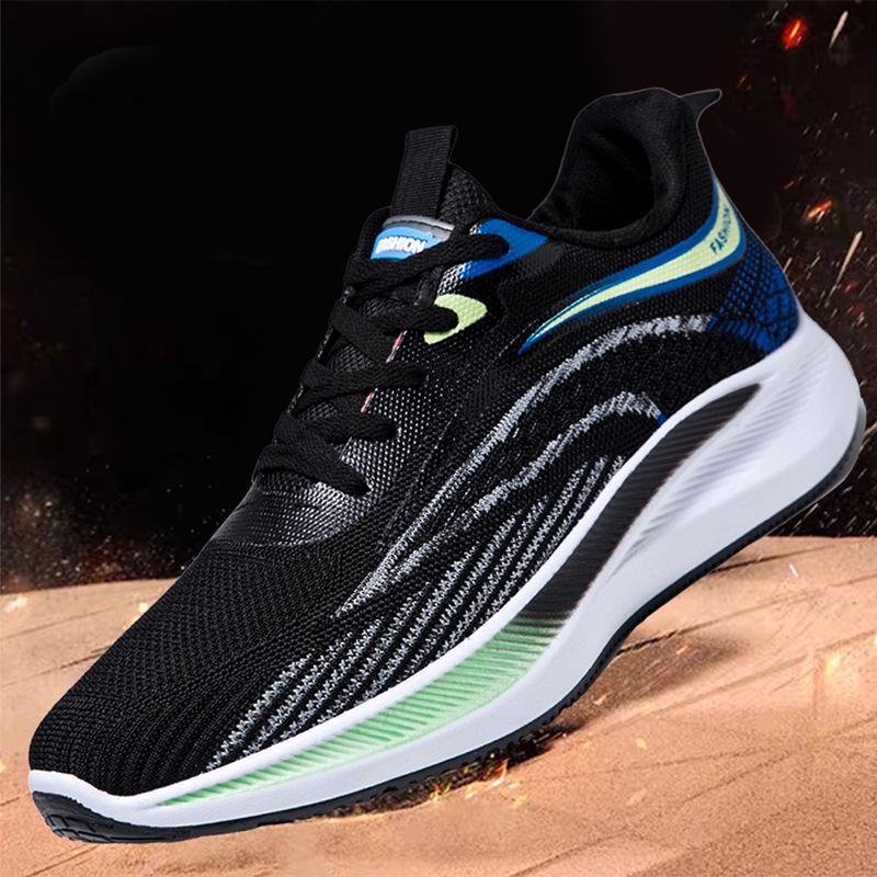 2025 New Men's Sports Shoes Fly Weaving Breathable Trend Platform Explosion Internet Celebrity Casual Running Men's Shoes