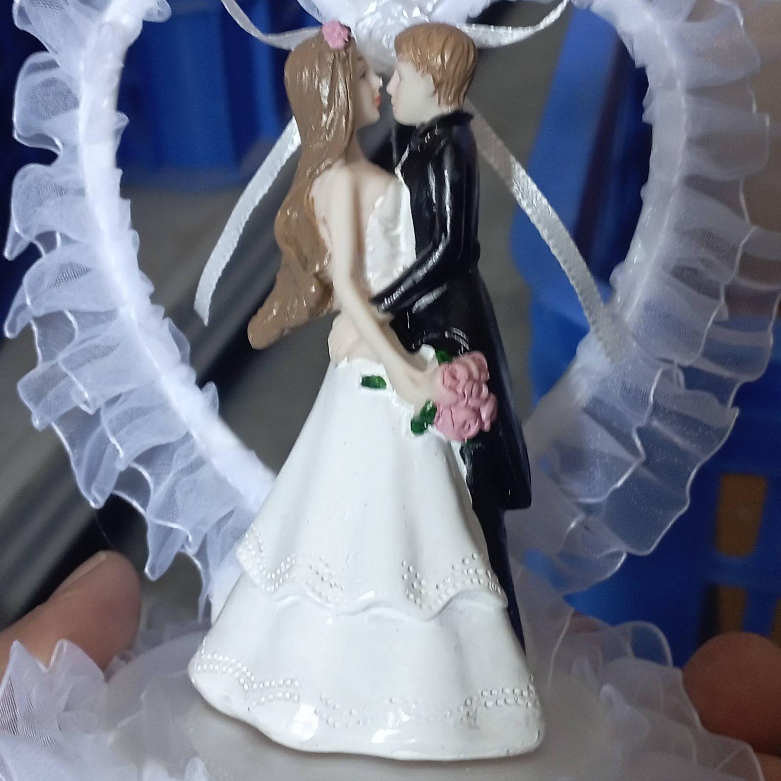 

Смола Свадебный Торт Топпер Ручная Работа Украшение на День Святого Валентина Подарок на День Рождения 12x15см Аксессуар для Многоярусного Торта