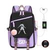 3 Piece School Backpack Set for Students Large Capacity Oxford Cloth Schoolbag with Shoulder Strap and Pencil Case