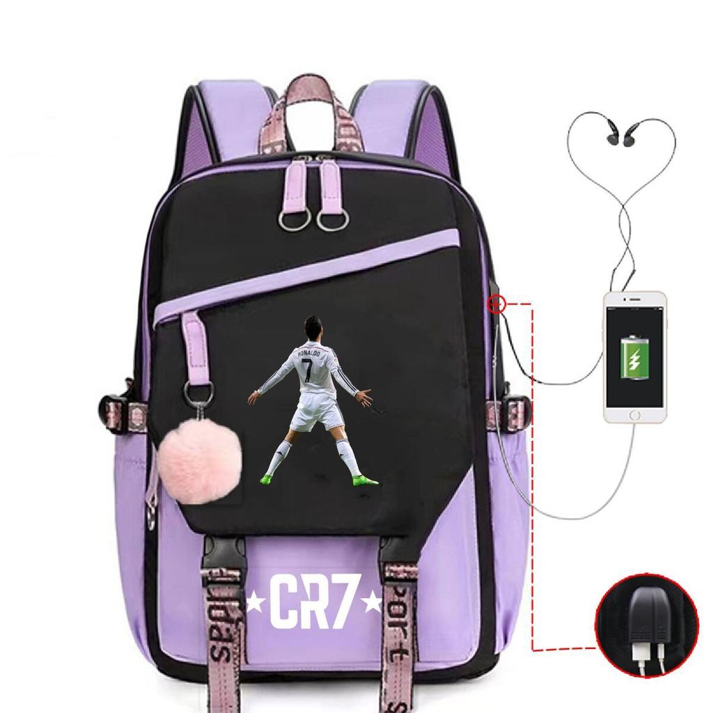 3 Piece School Backpack Set for Students Large Capacity Oxford Cloth Schoolbag with Shoulder Strap and Pencil Case