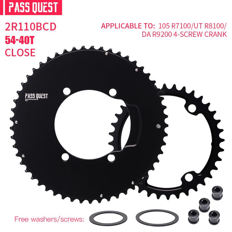 110 Bcd Double Chainring for Shimano 105 R7100 UT R8100 DA R9200 Road Bike Tray 52 36 53 39 54 40 50 34 48 35 46 33 2X 110bcd