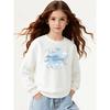 Live with My Heart Cats Ribbon Heart Unisex Crew Neck Fashion Sweatshirt, Autumn and Winter Western Style Top, Children's Long Sleeved T-shirt