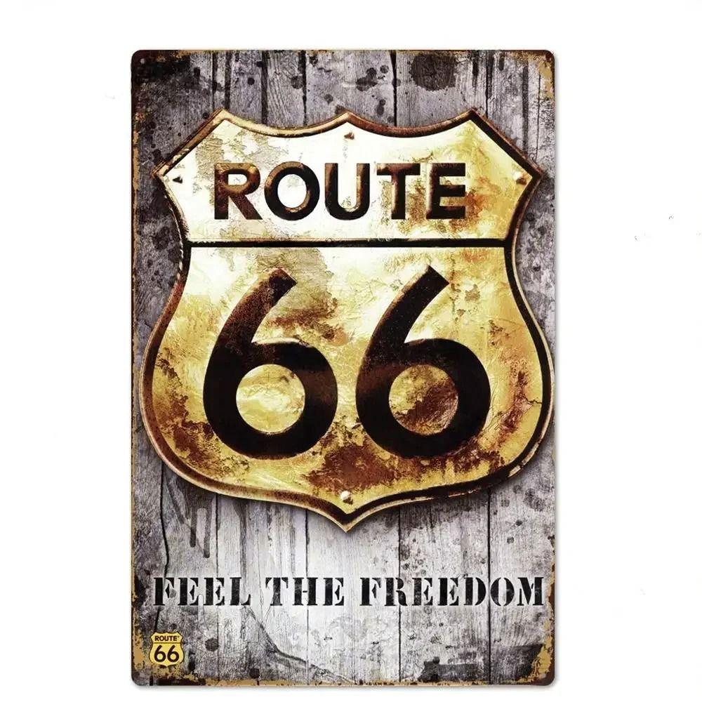 Route 66 Souvenir License Plate, American Auto Metal Sign 20x30cm