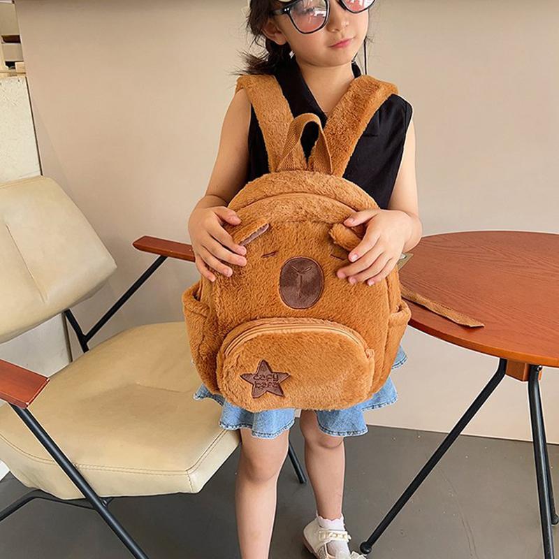 1ks Kawaii kapybara plyšový batoh pro ženy všestranný kreslený vtipný Capibala crossbody taška s velkou kapacitou tote taška