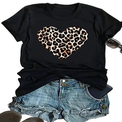 Summer Round Neck Printed Top Fashionable Casual Cute Short Sleeved Women's Pure Cotton T-shirts
