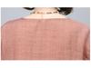 Women's Summer 2025 V-Neck Embroidered Ramie Blouse - Elegant Seven-Sleeve Design for Middle-Aged Ladies