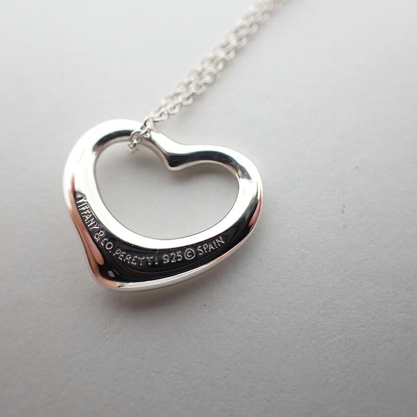 [Used] TIFFANY/Tiffany 925 Open Heart Pendant/Necklace/j28-35