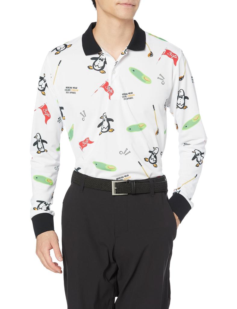 Munsingwear ENVOY Long Sleeve Golf Polo HIROCK White Men's Shirt, Collaboration, Heat-Shielding, Cooling, Sunscreen, Sweat-Wicking, Quick-Drying,