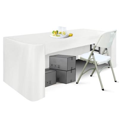 6FT Stretch Tablecloth Solid Color Spandex Rectangular Table Skirts Practical Washable Exhibition Table Decor Conference Table