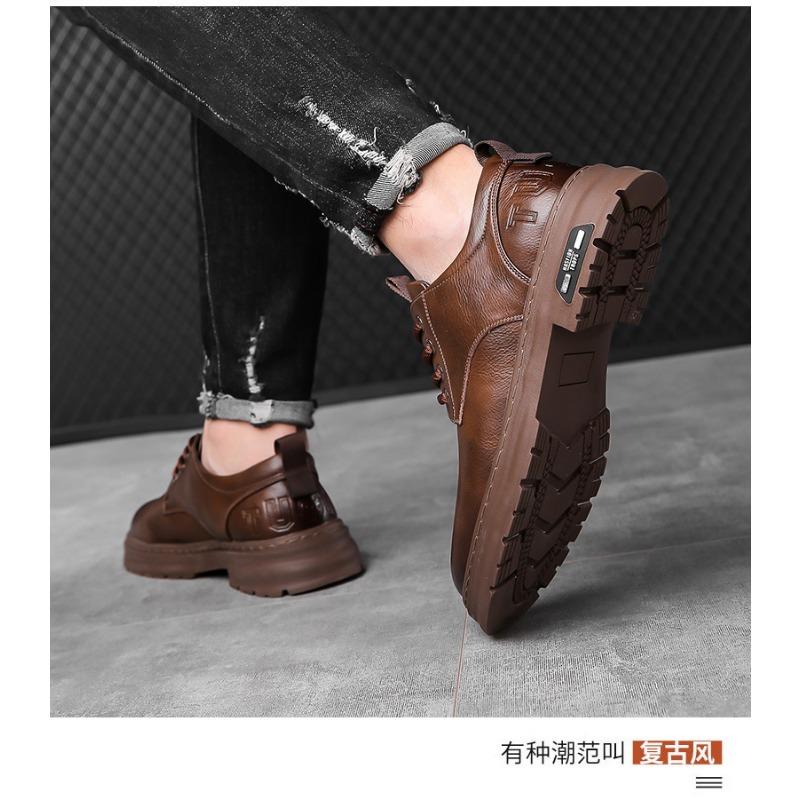 Men S Retro Casual Work Lace Up Leather Shoes For Men
