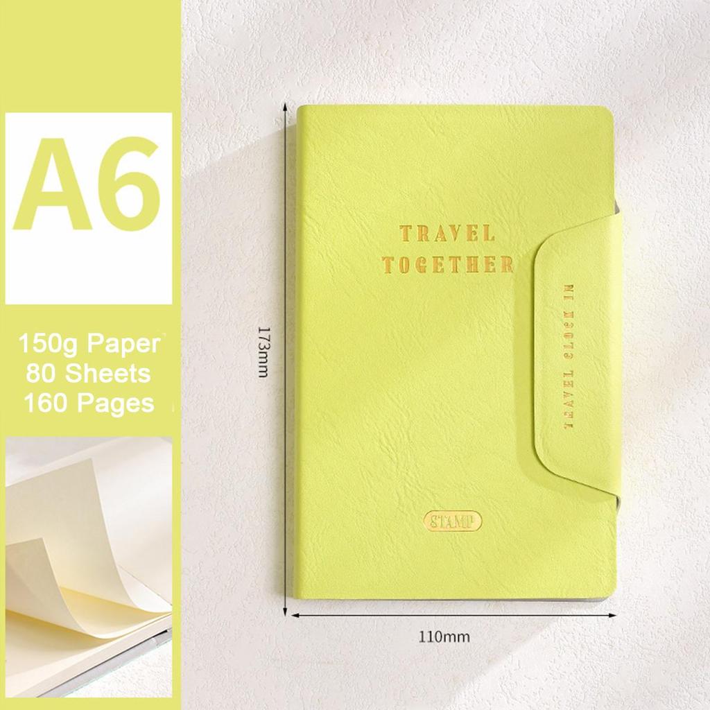 A6 Travel Journal, Student Leather Notebook, Blank Pages, Notepad, Drawing Book, Business Meeting Record Book, Mind Map, 80 Sheets