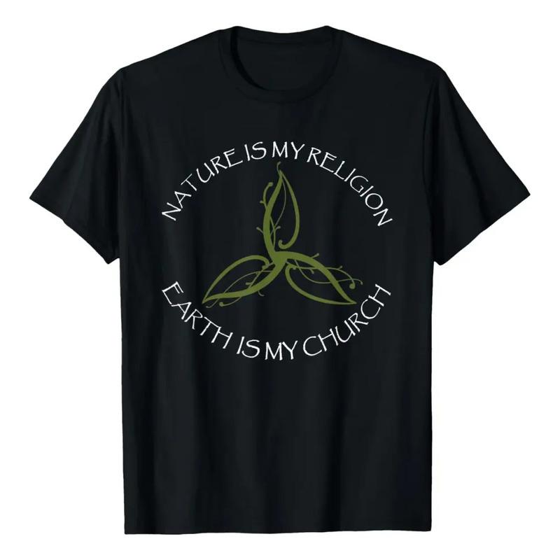 Camiseta Pagana De Wicca Nature Is My Religion Earth Is My C S разноцветный