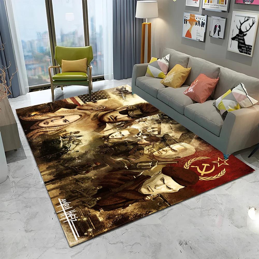 Metal Gear Solid Game Gamer Cartoon Carpet Rug For Home Living Room Bedroom Sofa Doormat Decor,Kids Area Rug Non-Slip Floor Mat