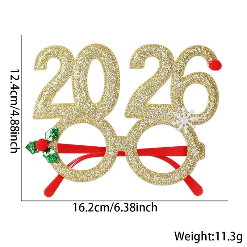 2026 Funny Eyeglasses Frames Party Decoration Christmas Theme New Year Photo Frame Creative Eye Wear for DIY Xmas Holiday Decor