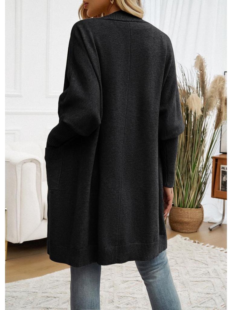 Diyun Women's Batwing Sleeve Cardigan - Autumn/Winter 2024 Collection, Solid Color Sweater Coat