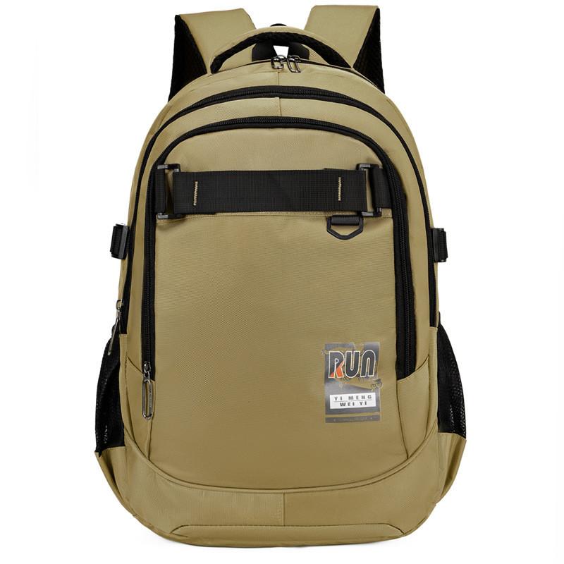 

Letter Printed Simple Large Capacity Men Backpack For Commuting And Business Khaki
