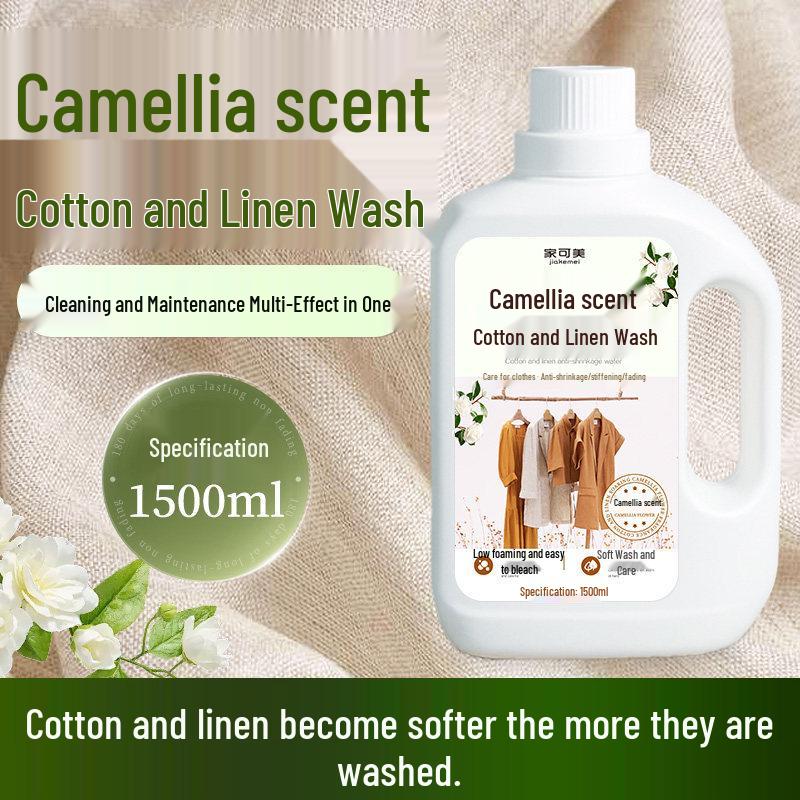 Long-Lasting Fragrance Cotton & Linen Detergent - Anti-Shrink, Wrinkle-Resistant, Neutral Formula for Ramie & Linen Fabrics