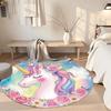 Unicorn5 Round Area Rug Design for Kitchen Foyer Hallway Study room Anti-slip Round Rug Decorate Offices Perfect Gift for Friends Family