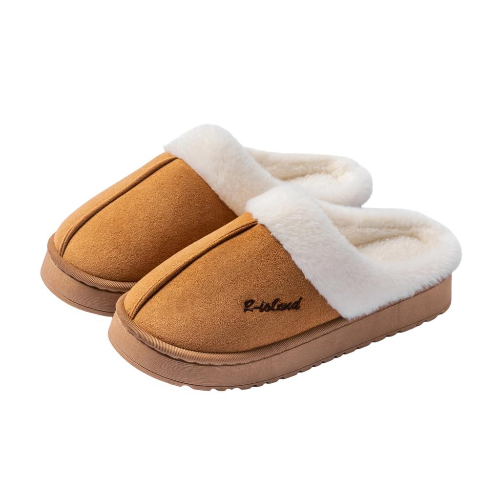Casual Cotton Slippers Autumn and Winter Home Flanging Plush Comfortable Warm Couple Cotton Shoes