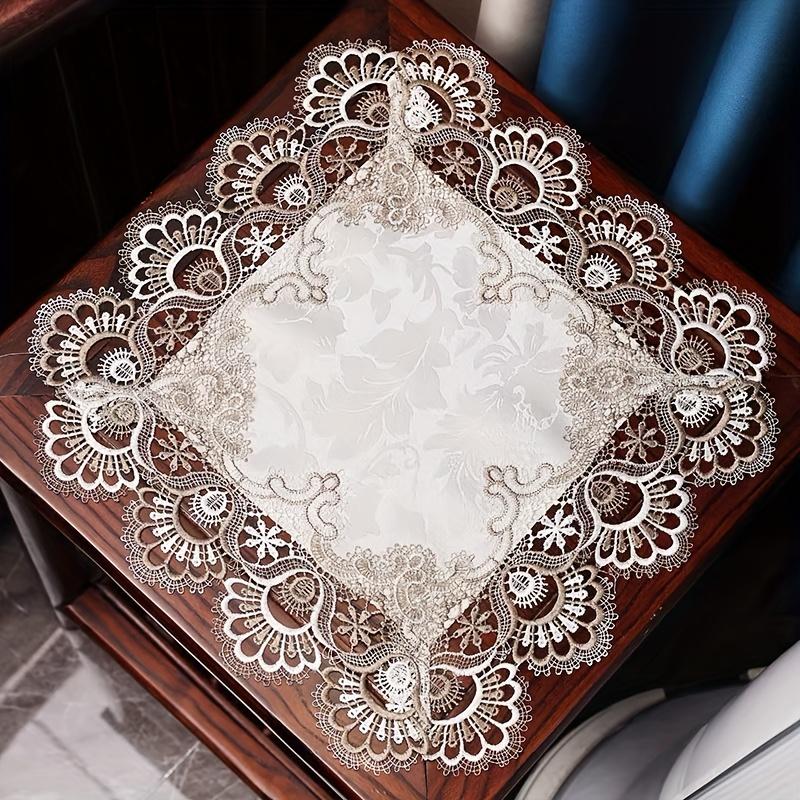 3 Size for Choice Embroidery Tablecloth Lace Floral Table Cover Mat Home Festival Table Cloth Cover Home Decoration