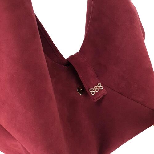 Suin Suede Ssamji Shoulder Bag - Burgundy