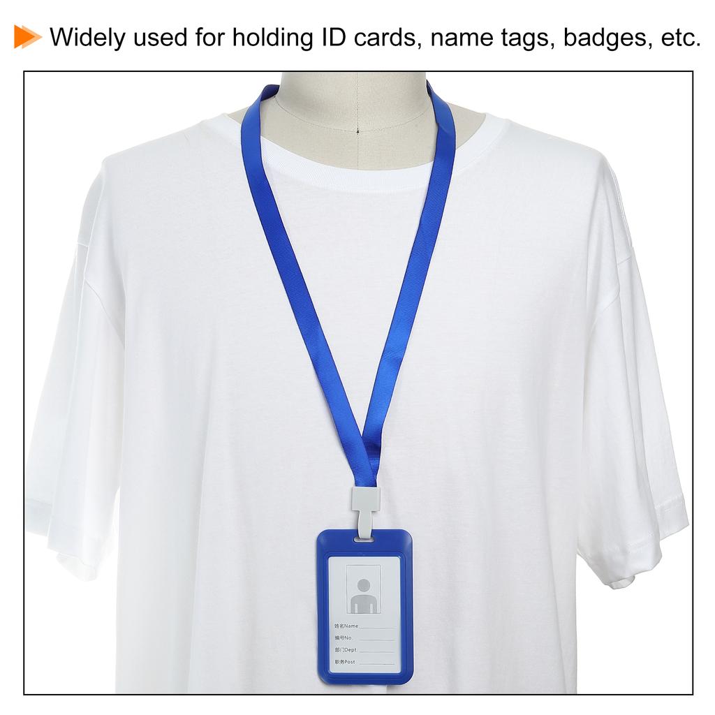2Pcs ID Badge Holder 4.3x2.8 Inch Vertical Name Tags ABS Plastic Slide Cover Waterproof Work Card Holder In Offices Exhibitions