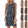 Women's Loose-Fit Casual Printed Split-Hem Sleeveless A-Line Dress