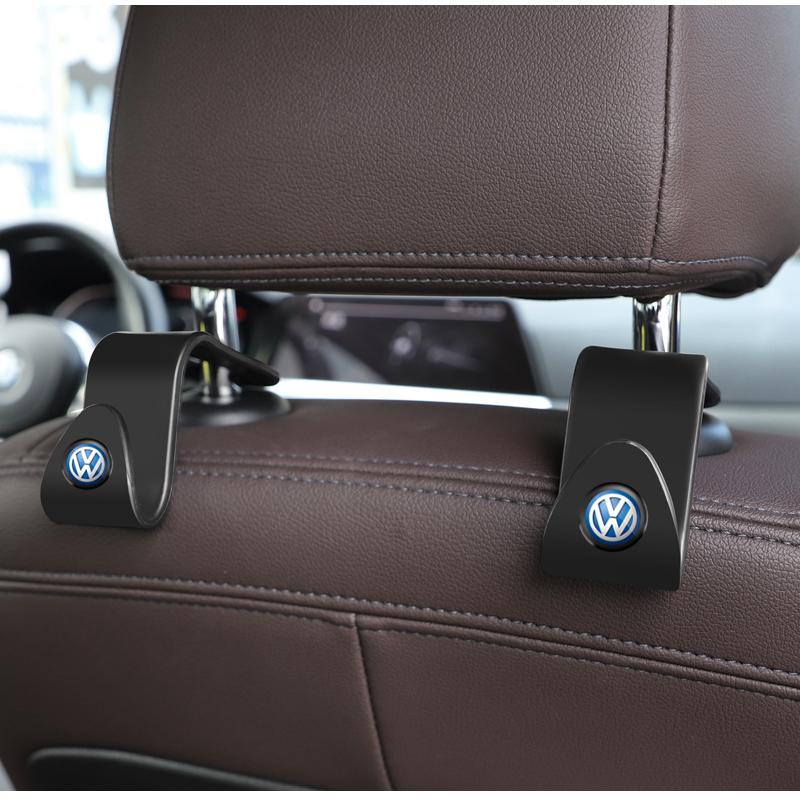 Car Sticker Hub Caps 2Pcs Car Seat Back Hooks Auto Accessories For Volkswagen VW RLine R Golf Amarok T5 ID3 Tiguan T-Cross Polo EA1
