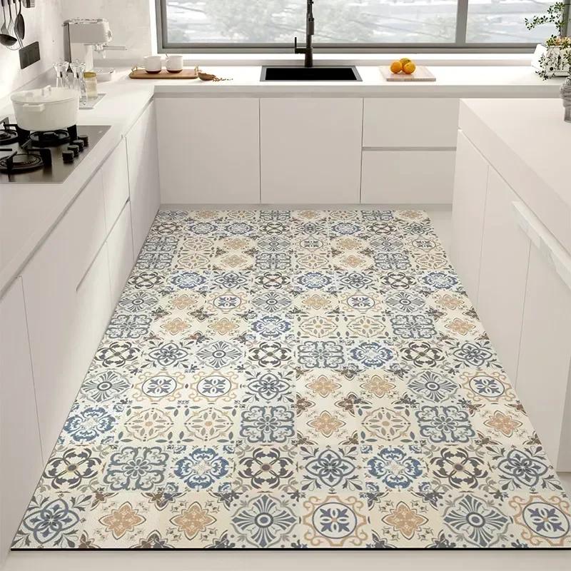 

Kitchen Floor Mat Pvc Waterproof Leather Carpet Mats Non-slip Large Area Rug Home Decoration Tapis Cuisine Sol 50x80cm