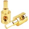 Amp Input Reducer Brass with Gold Plated 0 Gauge Car Audio Power/Ground Amp Input Reducer Adapter 2Pcs