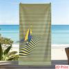 Oversized Sailing Beach Towel XL Nautical Striped Pool Blanket Large Sailboat Bath Towels for Summer Vacation Travel Essentials