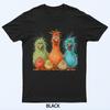 Retro Eagerlys Bunt Lustiges Hühnerkunstwerk Für Männer Frauen Kind T-Shirt