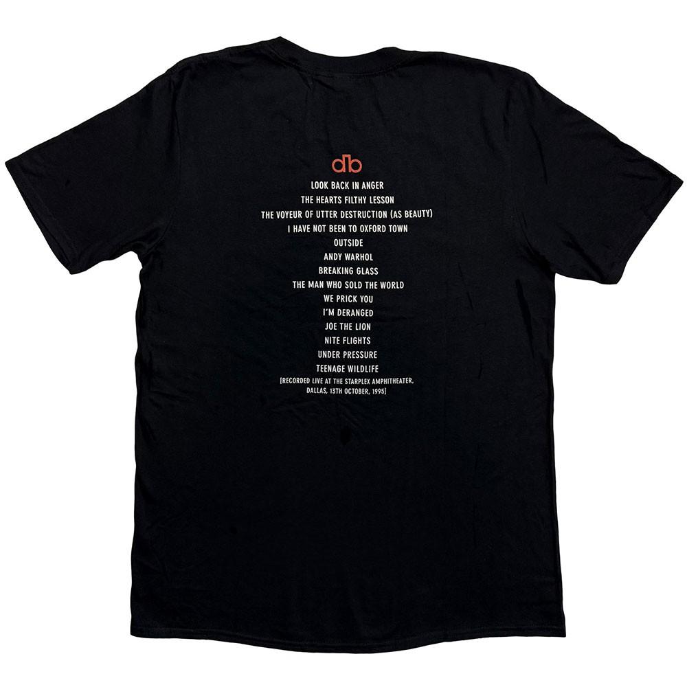 David Bowie T Ouvrez le Chien Dallas 1995 new Official Mens Black Unisex T-Shirt S