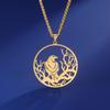 Crow Raven Pendant Necklaces Norse Mythology Stainless Steel Gothic Necklace for Men Vintage Jewelry