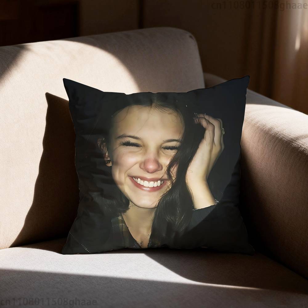 Millie Brown Stranger Kissenbezug Kissenbezug Wohnzimmer Sofakissenbezug Geeignet für Zuhause Schlafzimmer Raumdekoration