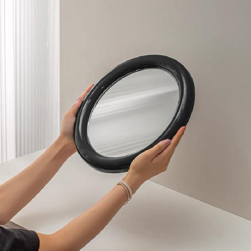 3PCS Round Decorative Mirror Wall Decoration Living Room Wall Pendant Mirror Desktop Round Cosmetic Mirror Home Decoration