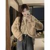 Imitation Lamb Wool Fur Jacket Women's Autumn and Winter Clothing Loose Short Small Thickened Top Women's Light