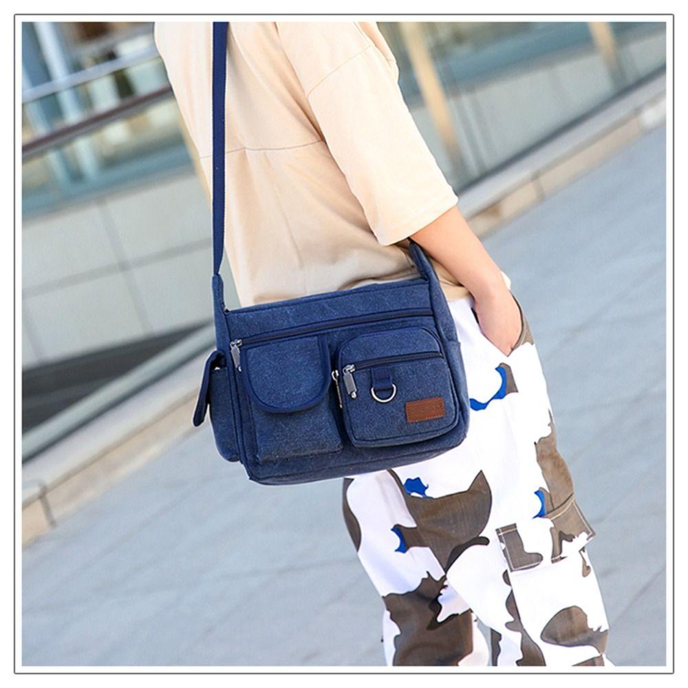 Retro Shoulder Belt Bags Canvas Male Shoulder Bag Business Single-shoulder Bag  Outdoor