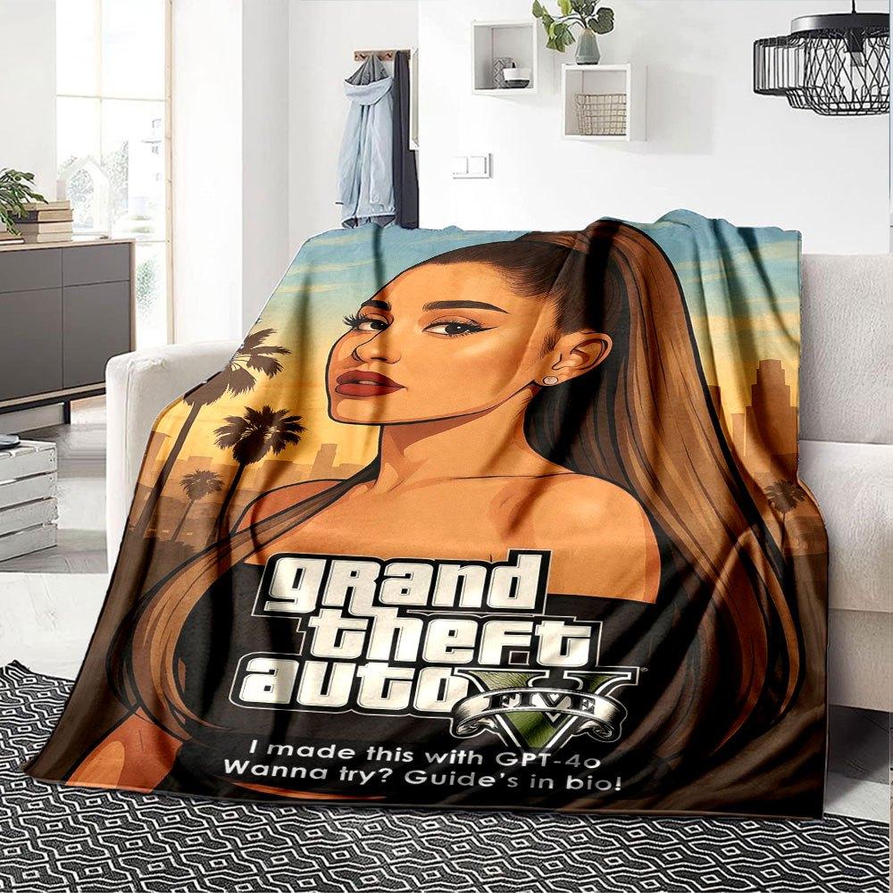 1 Stück Grand Theft Auto Weiche Flanelldecke mit Designer-Print Eine kuschelige Decke für alle Jahreszeiten, perfekt für das Sofa, Bett, Büro